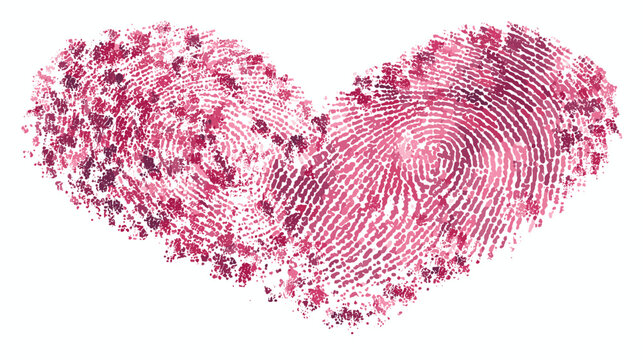 Fingerprint Heart: A unique heart shape crafted from intricate fingerprints, symbolizing love, connection, and individuality, is a testament to the profound bonds that unite us.