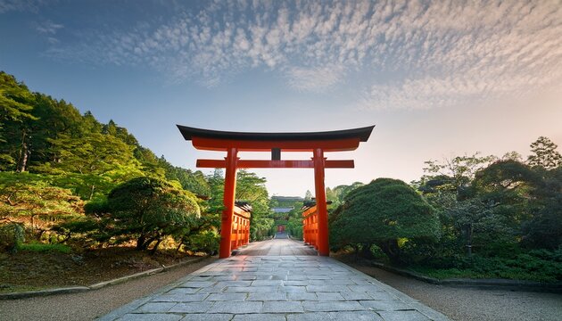 traditional japanese torii gate symbolizing the entrance to a sacred space