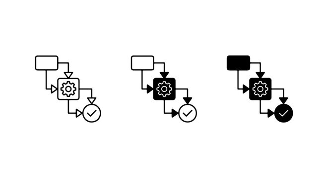 Process Flowchart Icons, Workflow Diagram Symbols, Algorithm Steps, Business Logic Icons