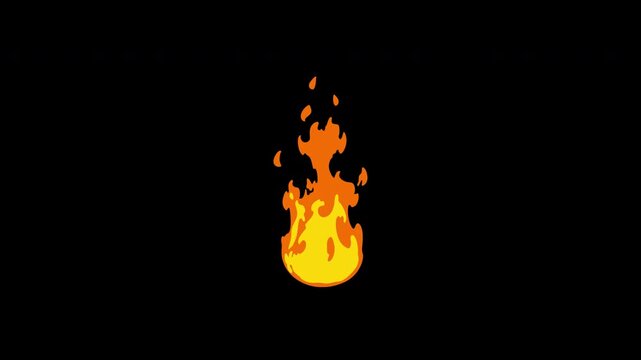 Animated 2D fire VFX with blazing flames and dynamic motion