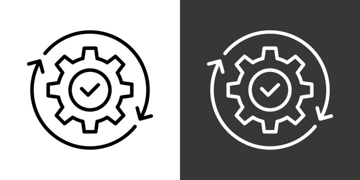 Continuous Black And White Multiple Style Icon Set Collection Pack Vector Illustration 