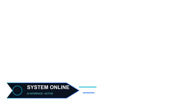 Online system, web label, navigation arrow, digital interface, blue icon
