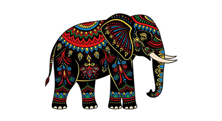 Obraz premium Colorful pixel art elephant illustration