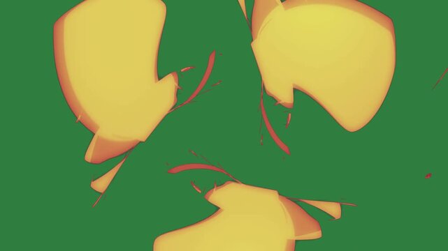 Black screen bunch of yellow peppers red line fire picture bird bananas lines clock green screen composition