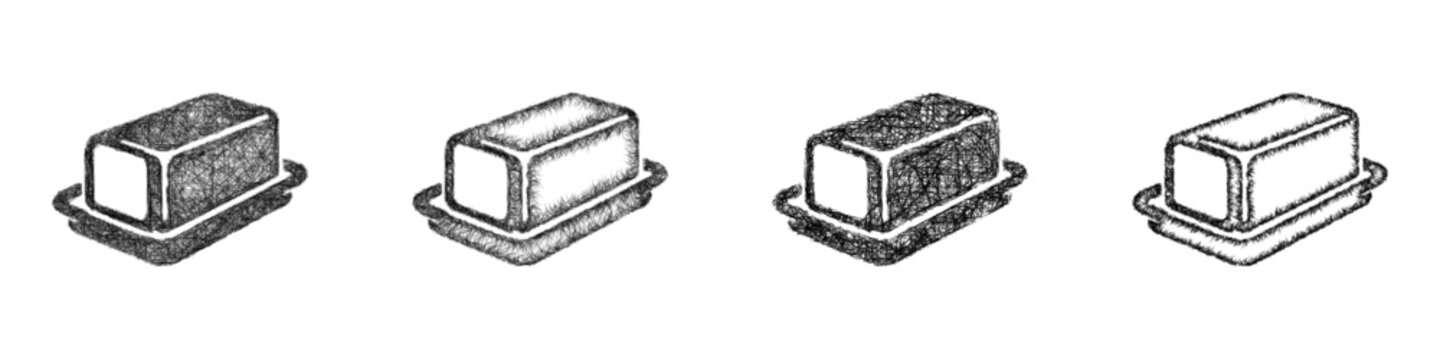 Sketch butter icon design set