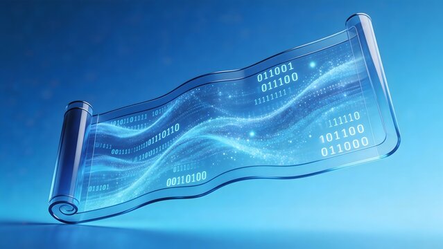 Digital scroll with binary code