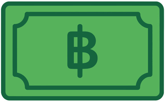 THB Thai Baht currency symbol green cash