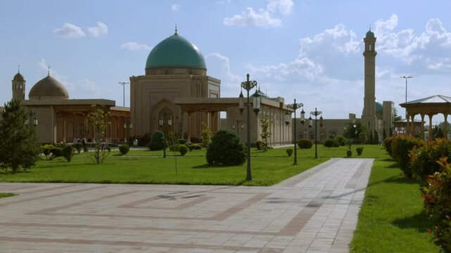 Suzuk-Ota Mausoleum with turquoise dome and traditional Uzbek architecture