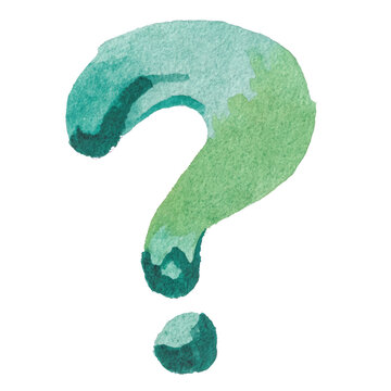 Large Green Question Mark Symbol.