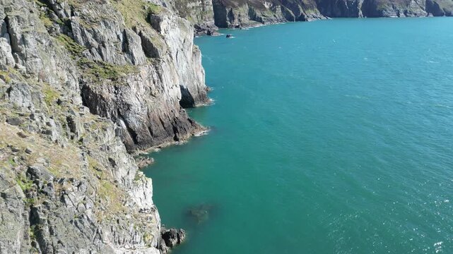 Top down view of North Stack cliffs