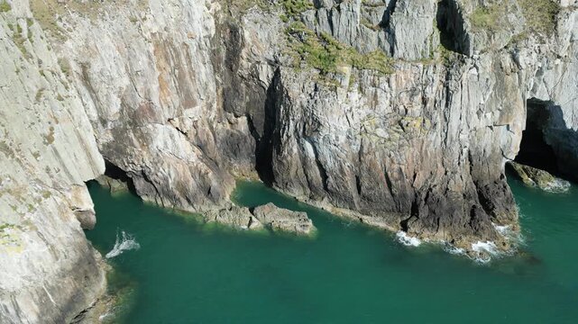 Top down view of North Stack cliffs