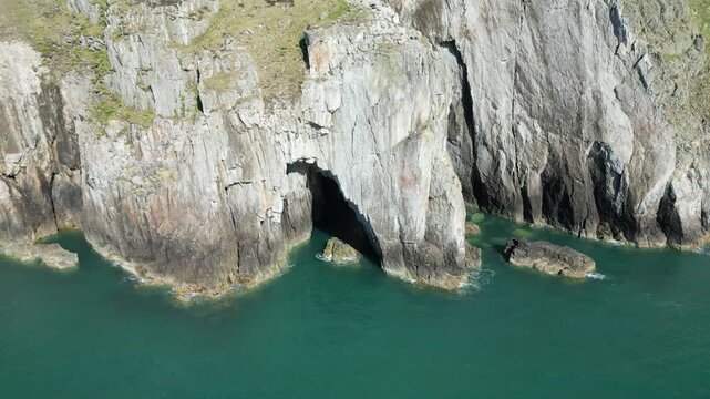 Top down view of North Stack cliffs