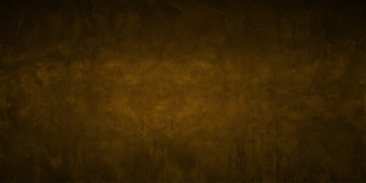 A dark and aged vintage wall texture with a dirty brown grunge effect on a rough antique parchment surface creates a dark textured backdrop for a retro design