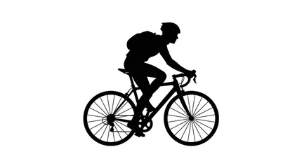 Fototapeta premium silhouette of a cyclist vector ilustration 