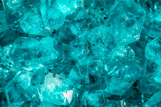 Aquamarine crystal mineral stone. Gems. Mineral crystals in the natural environment. Texture of precious and semiprecious stones. shiny surface of precious stone