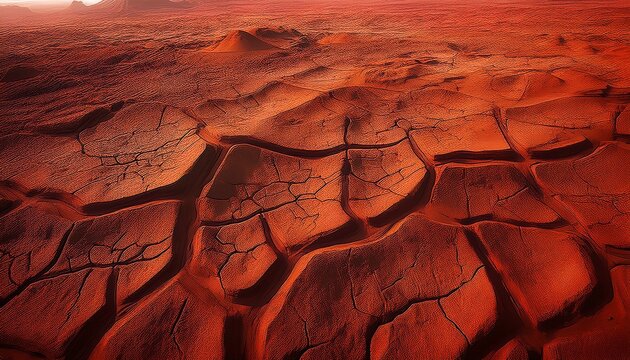 red clay soil cracked dry earth mars landscape texture drought concept