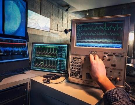 examining seismic activity with a seismograph during an earthquake event