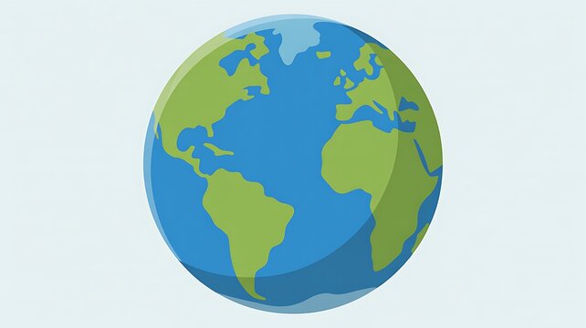 Global Sphere: A clean and simple depiction of the Earth, showcasing the continents and oceans in a classic globe style.