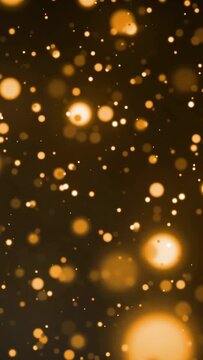 Vertical video: Blue flare pulsing, segmented rings rotating, gold bokeh drifting, focusing center