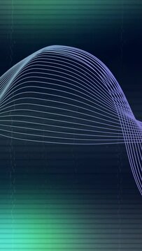 Vertical video: Waveform shifting, teal sweep crossing midline initiating glitch, visualizing sound