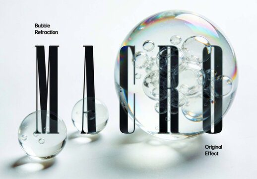 Bubble Refraction Text Effect &ndash; Distortion Typography for Logo, Poster & Branding (PSD)