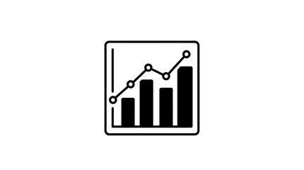 Fototapeta premium Black and white business graph chart.
