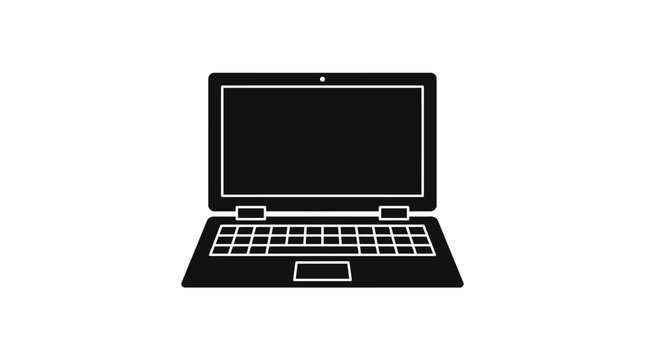 Laptop computer with open screen.