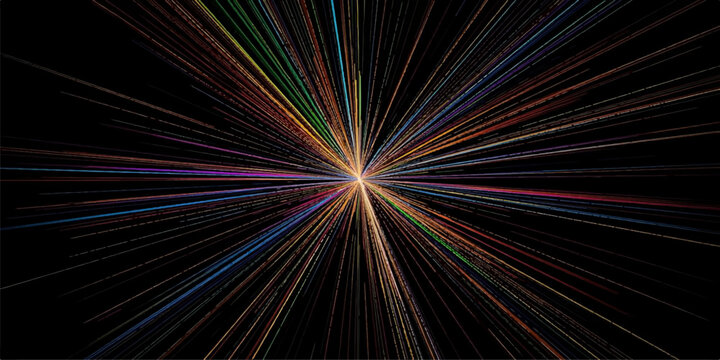An abstract fractal burst background featuring a bright star design with glowing blue laser rays and energy patterns exploding through motion in night space