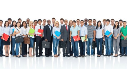 Obraz premium Large Diverse Group of Multiethnic Young Professionals and Students St