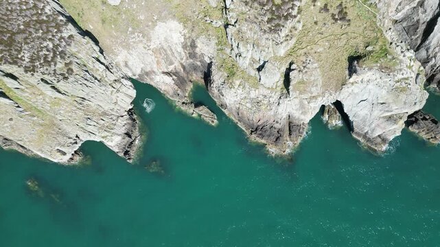 Top down view of North Stack cliffs
