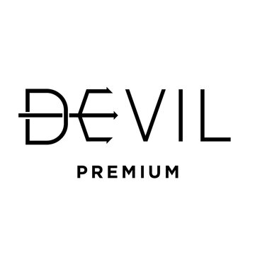 DEVIL Premium Text Logo with Modern Minimalist Typography and Arrow Elements