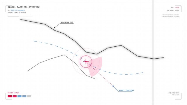 HUD map interface with target tracking and data overlay on white