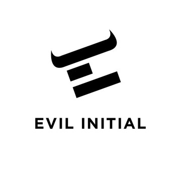 Evil Initial Abstract Letter Logo Design with Dark Horns Symbol