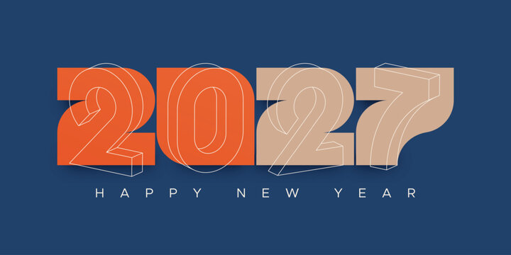 Creative 2027 New Year Design with Minimal Geometric Typography