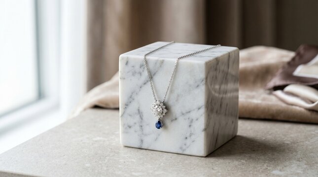 Luxury Marble Jewelry Gift Box with Necklace