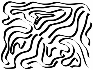 Obraz premium Abstract black line illustration. Hand drawn random black lines.