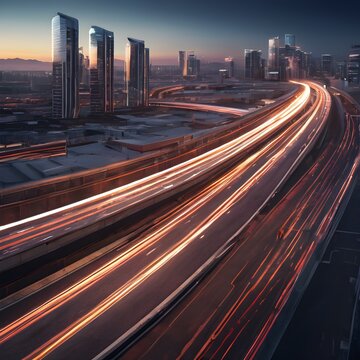 Smart City Mobility Connected Road Infrastructure With Abstract Cit 27