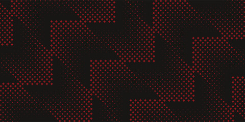 Fototapeta premium Seamless halftone hexagon red dots pattern vector, geometric halftone abstract pattern for fabric and textile printing, sports jersey texture, wrapping paper, background and packaging.