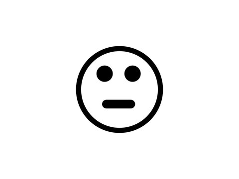 Neutral blank face emoji icon representing indifference on a white background