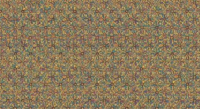Stereogram Pattern: Abstract Floral Design, Hidden Image Illusion, 3D Depth Effect Background