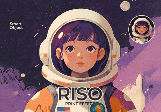 Riso Print Photo Effect