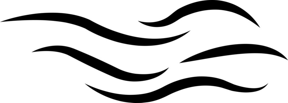 Water Wave Single Icon Set Collection Group in Black Flat and Line Style Vector Illustration Featuring Ocean, Ripple, Aqua, Sea Symbols Isolated on Transparent Background