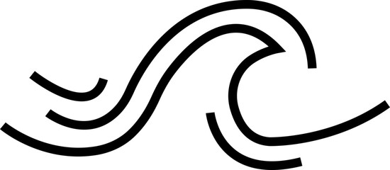 Obraz premium Water Wave Single Icon Set Collection Group in Black Flat and Line Style Vector Illustration Featuring Ocean, Ripple, Aqua, Sea Symbols Isolated on Transparent Background