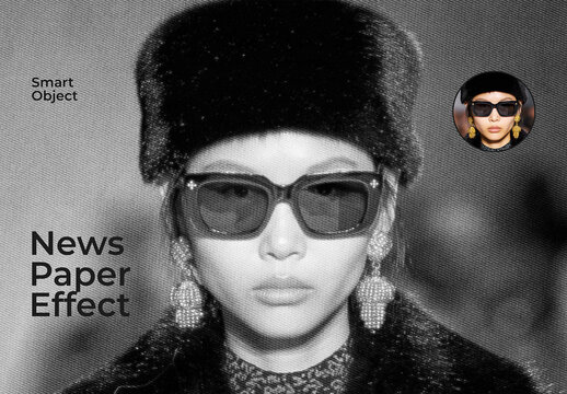 Newspaper Print Photo Effect