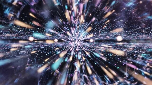Abstract Digital Brain Animation with Glowing Particles and Light Burst Effects for Technology Background