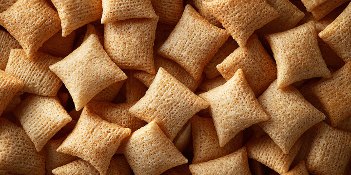 Cheese Crackers Pile in Bowl Close-Up Top View
