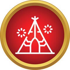 Teepee or wigwam icon representing native american culture and traditional shelter © ylivdesign