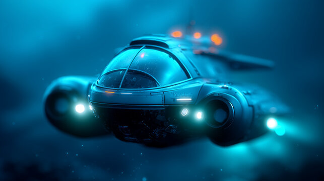 Deep Ocean Research Submarine Giant Glowing Jellyfish Abyssal Trench Cinematic Underwater Documentary

