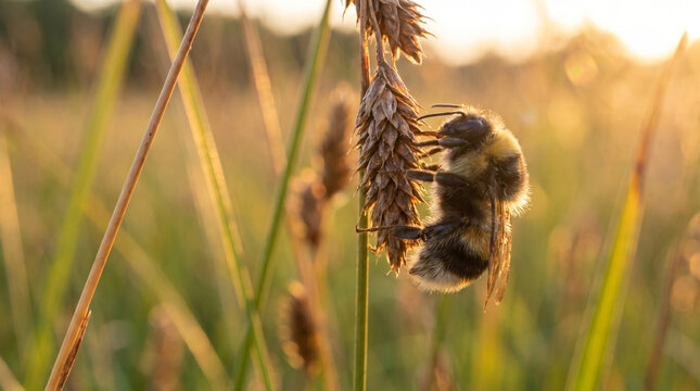 A bee collecting pollen