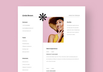 Minimal CV Design Layout